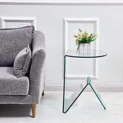Glass End Side Table For Living Room Nightstand Bedside Table Small Coffee Table(19.7" X15.7x17.7) (20x16x18) 12 Glass End Side Table For Living Room Nightstand Bedside Table Small Coffee Table(19.7" X15.7x17.7) (20x16x18) -Songmics Furniture Shop 518w4vqEtfL. AC