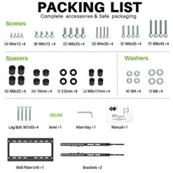 USX MOUNT Fixed TV Wall Mount With Low Profile For Most 26-55 Inch LED, LCD And Flat Screen TVs, TV Mount Bracket With VESA Up To 400x400mm And Weight Capacity 99lbs,and Space Saving TV Bracket -Songmics Furniture Shop 518wRxY0RGL