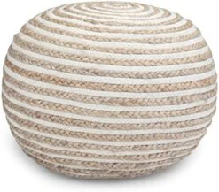 SIMPLIHOME Margo Round Pouf, Footstool, Upholstered In Multi Color Hand Braided Jute, For The Living Room, Bedroom And Kids Room, Boho, , -Songmics Furniture Shop 518xnXYx6vL. AC