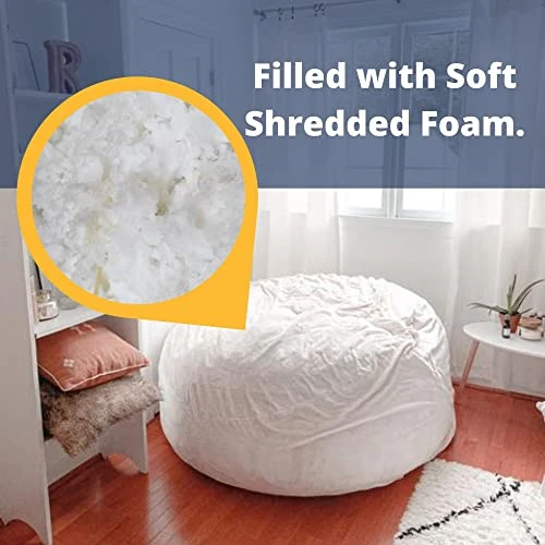 ULTIMATE SACK 6000 (6 Ft.) Bean Bag Chair: Giant Foam-Filled Furniture - Machine Washable Covers, Durable Inner Liner, 100% Virgin Foam. Comfy Bean Bag Chair. (Charcoal, Fur) 4 ULTIMATE SACK 6000 (6 Ft.) Bean Bag Chair: Giant Foam-Filled Furniture - Machine Washable Covers, Durable Inner Liner, 100% Virgin Foam. Comfy Bean Bag Chair. (Charcoal, Fur) - Image 4
