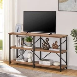 BON AUGURE Rustic Console Table With Shelves Behind Sofa, Industrial 3 Tier Entry Table For Hallway, Farmhouse Entryway Table For Living Room (55 Inch, Vintage Oak) 13 BON AUGURE Rustic Console Table With Shelves Behind Sofa, Industrial 3 Tier Entry Table For Hallway, Farmhouse Entryway Table For Living Room (55 Inch, Vintage Oak) -Songmics Furniture Shop 5197NkHb9nL