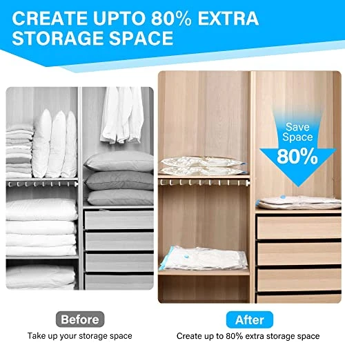 Vacuum Storage Bags, Vakoo 6 Pack Vaccum Sealed Clothing Bags (2 X-large, 2 Large, 2 Small) Vacuum Sealer Storage Space Saver Bags For Clothes Storage, Pillows, Comforters And Blankets 3 Vacuum Storage Bags, Vakoo 6 Pack Vaccum Sealed Clothing Bags (2 X-large, 2 Large, 2 Small) Vacuum Sealer Storage Space Saver Bags For Clothes Storage, Pillows, Comforters And Blankets - Image 3