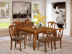 East West Furniture PFNA9-SBR-W, Wood Seat, Saddle Brown Finish -Songmics Furniture Shop 519JDKeBawL. AC