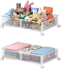 Under Bed Storage Containers, Under Bed Shoe Storage With Wheels, Foldable Bedroom Storage Organization With Handles, Under Bed Storage Bins Drawer For Clothes, Blankets And Shoes, Bedding (2 Pack, Black) 17 Under Bed Storage Containers, Under Bed Shoe Storage With Wheels, Foldable Bedroom Storage Organization With Handles, Under Bed Storage Bins Drawer For Clothes, Blankets And Shoes, Bedding (2 Pack, Black) -Songmics Furniture Shop 519MWSrPhXL. AC