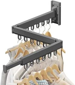 CHAHUANV Clothes Drying Rack,Laundry Drying Rack, Drying Rack Wall Mount,Wall Mounted Clothes Rack,Drying Rack Clothing,Retractable Laundry Rack For Hanging Clothes,Collapsible,Foldable,White-Hooks -Songmics Furniture Shop 519NkD7ivrL. AC