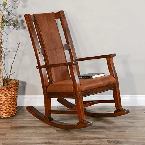 Sunny Designs Santa Fe Farmhouse Mahogany Wood Rocking Chair In Dark Chocolate 2 Sunny Designs Santa Fe Farmhouse Mahogany Wood Rocking Chair In Dark Chocolate - Image 2