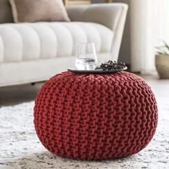 Artistic Weavers McIntosh Cotton Knitted Round Pouf 14"H X 20"W X 20"D,Saffron -Songmics Furniture Shop 519ocZBkm L. AC