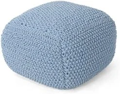 Christopher Knight Home Joyce Knitted Cotton Square Pouf, Dark Grey -Songmics Furniture Shop 519unOH7aOL. AC