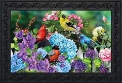 Briarwood Lane Feathered Friends Spring Doormat Birds Floral Indoor Outdoor 30" X 18"