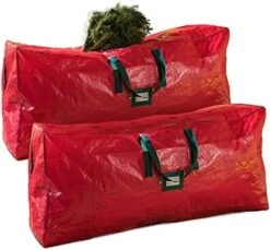 Zober 2-Pack Artificial Extra Large Christmas Tree Storage Bag - Fits Up To 9-Foot Holiday Xmas Disassembled Trees With Durable Reinforced Handles & Dual Zipper - Waterproof Material Protects From Dust, Moisture & Insects (Red) -Songmics Furniture Shop 519xjCVljL. AC