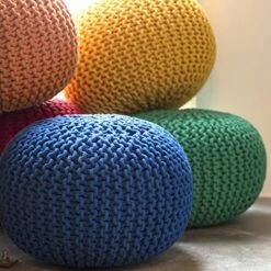 Artistic Weavers McIntosh Cotton Knitted Round Pouf 14"H X 20"W X 20"D,Saffron -Songmics Furniture Shop 519zEsqsMWL