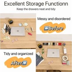 Cq Acrylic 16-Piece Clear Plastic Drawer Organizer Tray For Makeup, Kitchen Utensils, Jewelries And Gadgets,4 Sizes Plastic Vanity Drawer Organizers And Storage Bins Clear