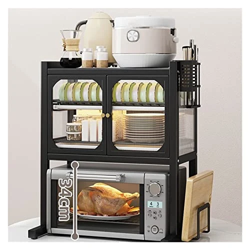 LUCBEI Microwave Oven Rack Kitchen Microwave Storage Rack, Countertop, Double Layer Dustproof Oven Rack, Multifunctional Household Drain Bowl And Dish Storage Rack Kitchen Storage Rack 3 LUCBEI Microwave Oven Rack Kitchen Microwave Storage Rack, Countertop, Double Layer Dustproof Oven Rack, Multifunctional Household Drain Bowl And Dish Storage Rack Kitchen Storage Rack - Image 3