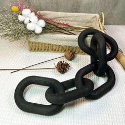 Hanlin Wood Chain Link Decor - Hand Carved Boho Decorative Chain, Farmhouse Decor, Sustainable Pine, Coffee Table Shelf For Home Living Room (White) 10 Hanlin Wood Chain Link Decor - Hand Carved Boho Decorative Chain, Farmhouse Decor, Sustainable Pine, Coffee Table Shelf For Home Living Room (White) -Songmics Furniture Shop 51A4zFKaf L. AC