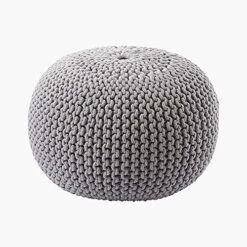 FRELISH DECOR Round Pouf Ottoman Hand Knitted 100% Cotton Pouf Foot Stool - Knitted Bean Bag - Floor Chair For Living Room Bedroom - Foot Rest For Couch (20 Diameter X 14 Height) - Natural -Songmics Furniture Shop 51A6m2vbWeS. AC