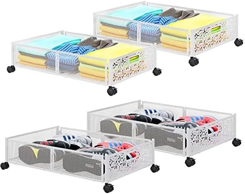 Under Bed Storage, Under Bed Storage Containers With Wheels, Under The Bed Storage Containers, Tool-free Assembly Foldable Under Bed Shoe Storage Organizer Bins Drawer For Bedroom Clothes Blankets Shoes (Black, 2Pack) 5 Under Bed Storage, Under Bed Storage Containers With Wheels, Under The Bed Storage Containers, Tool-free Assembly Foldable Under Bed Shoe Storage Organizer Bins Drawer For Bedroom Clothes Blankets Shoes (Black, 2Pack) - Image 5