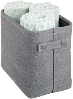 MDesign Narrow Fabric Storage Bin Basket With Handles For Bathroom Closet, Vanity, Cabinet, Cubby, Countertop, Tall Slim Baskets For Towels, Toilet Tissue, Crane Collection - Light Gray 25 MDesign Narrow Fabric Storage Bin Basket With Handles For Bathroom Closet, Vanity, Cabinet, Cubby, Countertop, Tall Slim Baskets For Towels, Toilet Tissue, Crane Collection - Light Gray -Songmics Furniture Shop 51ACjjN9KAL. AC