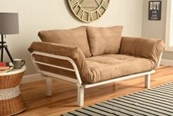 Kodiak White Metal Frame Small Futon Lounger Furniture | Studio Loft College Dorm Apartments Guest Room Bedroom Covered Patio Sunroom Or Porch-Twin Size -Songmics Furniture Shop 51AFYpornBL. AC