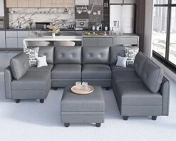 LLappuil Modular Sectioanl Sofa 9 Seater Oversized Couch With Storage U Shape Sectional With Ottoman, Waterproof Anti-Scratch Antistatic, Brown -Songmics Furniture Shop 51AIRByIwL. AC