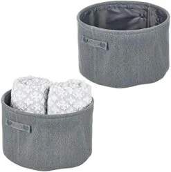 MDesign Soft Cotton Fabric Bathroom Storage Bin With Handles - Organizer For Towels, Toilet Paper - For Closets, Cabinets, Shelves - Textured Weave - 2 Pack - Light Pink 15 MDesign Soft Cotton Fabric Bathroom Storage Bin With Handles - Organizer For Towels, Toilet Paper - For Closets, Cabinets, Shelves - Textured Weave - 2 Pack - Light Pink -Songmics Furniture Shop 51ASRFVUrbL. AC