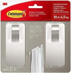Command Matte Black Curtain Rod Hooks With Command Strips, Hang Curtain Rods No Drilling, Holds Up To 10 Lbs -Songmics Furniture Shop 51AVAx1w19L. AC