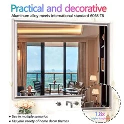 Vosuja 40 X 30 Inch Bathroom Mirrors For Vanity, Rose Gold Wall Mirror, Modern Wall Mounted Mirror For Bathroom, Rectangluar Right Angle Metal Framed Mirror (Horizontal/Vertical) -Songmics Furniture Shop 51AVwDHkQJL