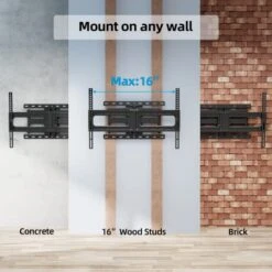 HOME VISION Full Motion TV Wall Mount For Most 32-75 Inch TVs, TV Mount Swivel And Tilt With Dual Articulating Arms, TV Wall Mount Bracket Holds Up To132lbs Max VESA 600x400mm Fits 12/16" Wood Stud -Songmics Furniture Shop 51Ab1HEstiL