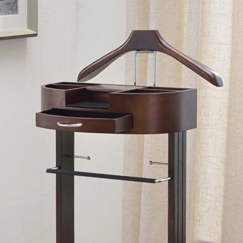 Proman Products Crescent Moon Valet Stand With Drawer, Top Tray, Contour Hanger, Trouser Bar, Tie & Belt Hooks And Shoe Rack - VL36546 5 Proman Products Crescent Moon Valet Stand With Drawer, Top Tray, Contour Hanger, Trouser Bar, Tie & Belt Hooks And Shoe Rack - VL36546 - Image 5