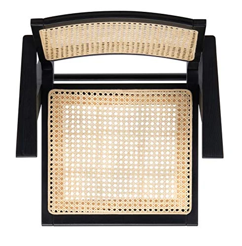 Safavieh Couture Home Collection Hattie Black/Natural French Cane Living Room Dining Arm Chair (Set Of 2) SFV4115A-SET2 4 Safavieh Couture Home Collection Hattie Black/Natural French Cane Living Room Dining Arm Chair (Set Of 2) SFV4115A-SET2 - Image 4