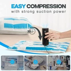 VMSTR Travel Vacuum Storage Bags With Electric Pump, Medium Small Space Saver Bags For Travel, Packing Clothes And Clothing For Luggage 11 VMSTR Travel Vacuum Storage Bags With Electric Pump, Medium Small Space Saver Bags For Travel, Packing Clothes And Clothing For Luggage -Songmics Furniture Shop 51Afn35MiGL