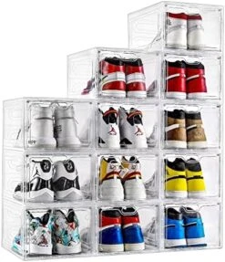 INSTY Shoe Boxes, Set Of 12, Stackable Clear Plastic Shoe Storage Boxes, Drop Front Shoe Box With Lids,Shoe Organizer Containers For Sneaker Display, Fit Up To US Size 12(13.4”x 9.8”x 7.1”) 9 INSTY Shoe Boxes, Set Of 12, Stackable Clear Plastic Shoe Storage Boxes, Drop Front Shoe Box With Lids,Shoe Organizer Containers For Sneaker Display, Fit Up To US Size 12(13.4”x 9.8”x 7.1”) -Songmics Furniture Shop 51Ah5HBBBQL. AC