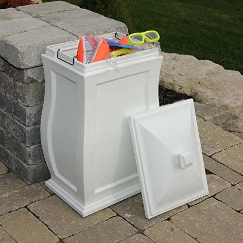 Mayne Mansfield Multi-Purpose Storage Bin - 20in X 20in X 38in - 45 Gallons Of Storage Capacity - Polyethylene (5861-W) 3 Mayne Mansfield Multi-Purpose Storage Bin - 20in X 20in X 38in - 45 Gallons Of Storage Capacity - Polyethylene (5861-W) - Image 3