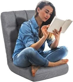FLOGUOR 6-Position Adjustable Floor Chair With Back Support Adult Padded Floor Seats For Gaming Meditation Indoor Chaise Lounge Chair For Living Room, Bedroom JT8858-GR-US -Songmics Furniture Shop 51Aj5npAcVL. AC