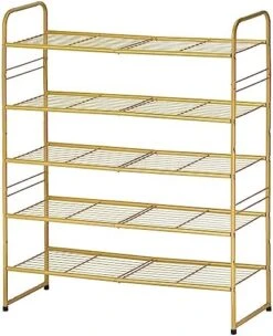 SUFAUY 3-Tier Shoe Rack, Stackable Shoe Shelf Storage Organizer For Entryway Closet, Extra Large Capacity, Wire Grid, Bronze 21 SUFAUY 3-Tier Shoe Rack, Stackable Shoe Shelf Storage Organizer For Entryway Closet, Extra Large Capacity, Wire Grid, Bronze -Songmics Furniture Shop 51AyiasNL. AC