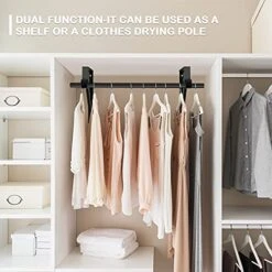 SUNGROOCloset Rod Brackets Holder Heavy Duty Support Bracket Black Closet Shelf Bracket With Rod Support Great For Both Shelf Storage And Closet Rod 2 Pack 4 Pack (2 Pack) 11 SUNGROOCloset Rod Brackets Holder Heavy Duty Support Bracket Black Closet Shelf Bracket With Rod Support Great For Both Shelf Storage And Closet Rod 2 Pack 4 Pack (2 Pack) -Songmics Furniture Shop 51B0Vr70mbL