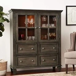 Sunset Trading Shades Of Gray Large 4-Drawer Wood Lighted China Cabinet In Gray 9 Sunset Trading Shades Of Gray Large 4-Drawer Wood Lighted China Cabinet In Gray -Songmics Furniture Shop 51B7jum93xL