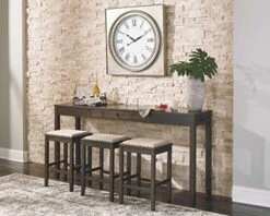 Signature Design By Ashley Rokane Urban Farmhouse Counter Height Dining Room Table Set With 3 Bar Stools, Brown -Songmics Furniture Shop 51BAG6btbBL