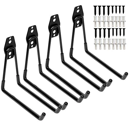 Heavy Duty Garage Storage Utility Double Hooks,Extended Wall Mount Tool Holder Organizer For Ladders,Bike,Chair (4 Pack Black 7.5" Large U Hook) 1 Heavy Duty Garage Storage Utility Double Hooks,Extended Wall Mount Tool Holder Organizer For Ladders,Bike,Chair (4 Pack Black 7.5" Large U Hook)