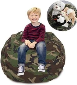 CALA Stuffed Animal Storage Bean Bag Chair-Cover Only- Extra Large 38" Kids Soft Toy Storage - 100% Cotton Canvas Bean Bag Chair(Camouflage) -Songmics Furniture Shop 51BDQBo5GkL. AC
