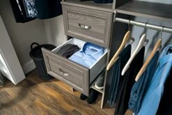 ClosetMaid SuiteSymphony Wood Drawer, Add On Accessory, Shaker Style, For Storage, Closet Clothes, X 10” Size For 16 In. Units, Graphite Grey/Satin Nickel -Songmics Furniture Shop 51BHGmvkgDL
