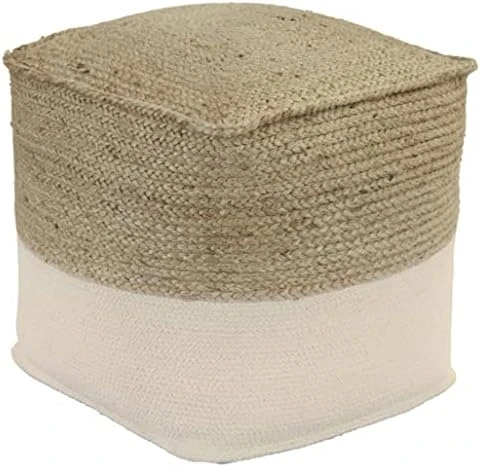 Signature Design By Ashley Sweed Valley Farmhouse Pouf 17.5 X 20.25, Light Brown And Black 7 Signature Design By Ashley Sweed Valley Farmhouse Pouf 17.5 X 20.25, Light Brown And Black - Image 7