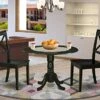 East West Furniture DLBO3-BLK-W Dining Table Set, 3