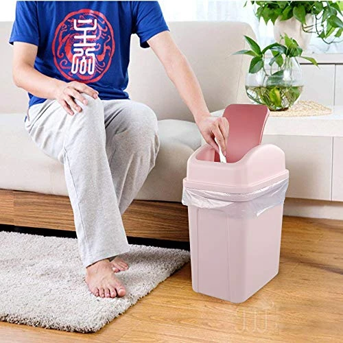 Nicesh 2.6 Gallon/ 10 L Trash Can With Swing Lid, Plastic Swing Top Trash Can (Pink) 5 Nicesh 2.6 Gallon/ 10 L Trash Can With Swing Lid, Plastic Swing Top Trash Can (Pink) - Image 5