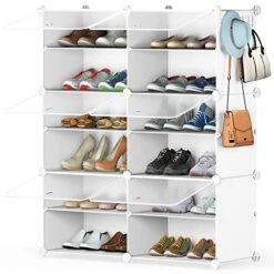 HOMIDEC Shoe Storage, 6-Tier Shoe Rack Organizer For Closet 24 Pair Shoes Shelf Cabinet For Entryway, Bedroom And Hallway