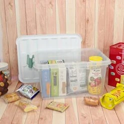 Utiao 20 Quart Clear Plastic Bin With Lid, Latching Storage Box, 6 Packs -Songmics Furniture Shop 51BZwBgGGEL