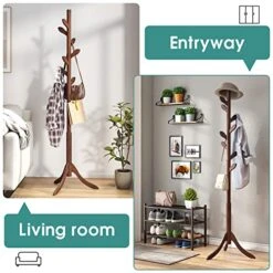 Viewcare Coat Rack Free Standing, Bamboo Coat Stand With 8 Hooks, Coat Tree For Entryway, Hallway, Corner, Bedroom & Office, 3 Adjustable And Sturdy Coat Rack For Coats, Hats, Scarves, And Handbags 7 Viewcare Coat Rack Free Standing, Bamboo Coat Stand With 8 Hooks, Coat Tree For Entryway, Hallway, Corner, Bedroom & Office, 3 Adjustable And Sturdy Coat Rack For Coats, Hats, Scarves, And Handbags -Songmics Furniture Shop 51BaiEeqh0L