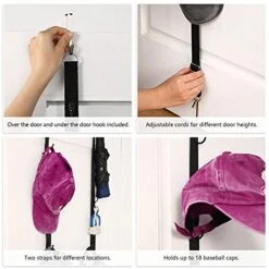2 Pieces Adjustable Door Cap Rack Closet Hanging Cap Organizer Hanging Cap Keeper Baseball Cap Holder Hanging Cap Hook Organizer Hat Display Rack With Hooks Door Hat Storage Hanger (Black) -Songmics Furniture Shop 51BapzLviKS
