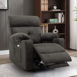 Consofa Loveseat Recliner, Reclining Loveseat With Console, Power Reclining Loveseat, Electric Reclining Loveseat With Heat And Massage, Cup Holders, Lumbar Supports,Side Pockets, Plush Fabric -Songmics Furniture Shop 51Bbet6APFL. AC