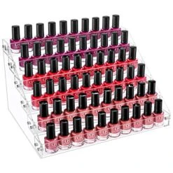 Gospire 6 Tier Clear Acrylic Nail Polish Ink Rack Sunglasses Organizer Eyeglasses Display Rack Essential Oil Stand Holder Jewelry Makeup Organizer
