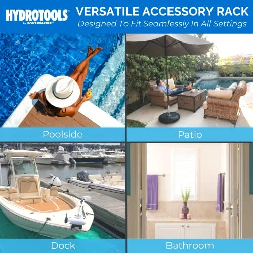 SWIMLINE HYDROTOOLS 89032 Free Standing Poolside Adjustable-Towel Rack With Water Weighted Base Three Arms Tier For Outdoors & Indoors Pool Patio Bathroom Poolside Accessory Holder Bar Drying-Stand 1 SWIMLINE HYDROTOOLS 89032 Free Standing Poolside Adjustable-Towel Rack With Water Weighted Base Three Arms Tier For Outdoors & Indoors Pool Patio Bathroom Poolside Accessory Holder Bar Drying-Stand